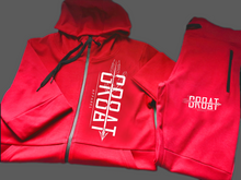 Cargar imagen en el visor de la galería, Conjunto de jogger con cremallera Gr8at (rojo)