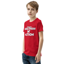 Load image into Gallery viewer, Youth Greatness N' Action Statement T-Shirt (W.P)