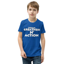Load image into Gallery viewer, Youth Greatness N' Action Statement T-Shirt (W.P)