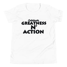 Load image into Gallery viewer, Youth Greatness N' Action Statement T-Shirt (B.P)