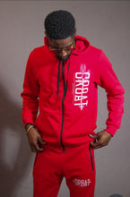Cargar imagen en el visor de la galería, Conjunto de jogger con cremallera Gr8at (rojo)