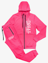 Cargar imagen en el visor de la galería, Conjunto de jogger con cremallera Gr8at (rojo)

