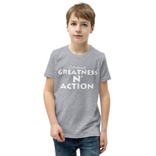 Load image into Gallery viewer, Youth Greatness N&#39; Action Statement T-Shirt (W.P)
