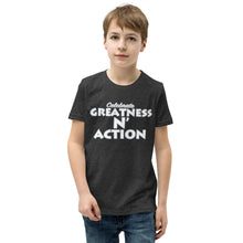 Load image into Gallery viewer, Youth Greatness N&#39; Action Statement T-Shirt (W.P)
