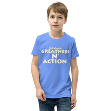 Load image into Gallery viewer, Youth Greatness N&#39; Action Statement T-Shirt (W.P)
