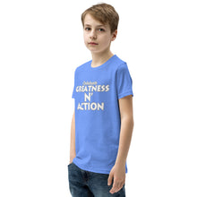 Load image into Gallery viewer, Youth Greatness N&#39; Action Statement T-Shirt (W.P)
