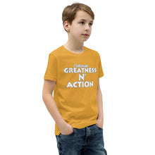 Load image into Gallery viewer, Youth Greatness N&#39; Action Statement T-Shirt (W.P)
