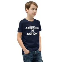 Load image into Gallery viewer, Youth Greatness N&#39; Action Statement T-Shirt (W.P)
