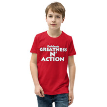 Load image into Gallery viewer, Youth Greatness N&#39; Action Statement T-Shirt (W.P)
