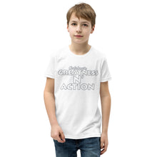 Load image into Gallery viewer, Youth Greatness N&#39; Action Statement T-Shirt (W.P)
