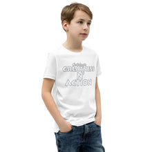 Load image into Gallery viewer, Youth Greatness N&#39; Action Statement T-Shirt (W.P)
